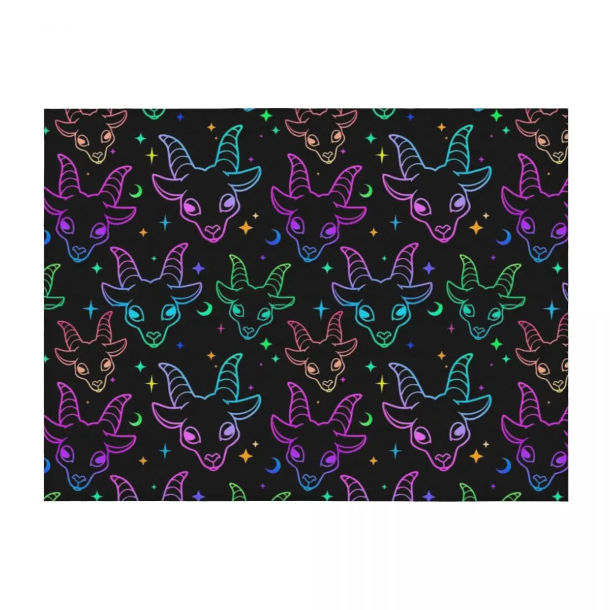 

Little Baphomet/Pastel Goth /Kawaii Pastel /Creepy Cute/ /Black and Pink/ Skulls and Bats Throw Blanket blankets ands Blankets