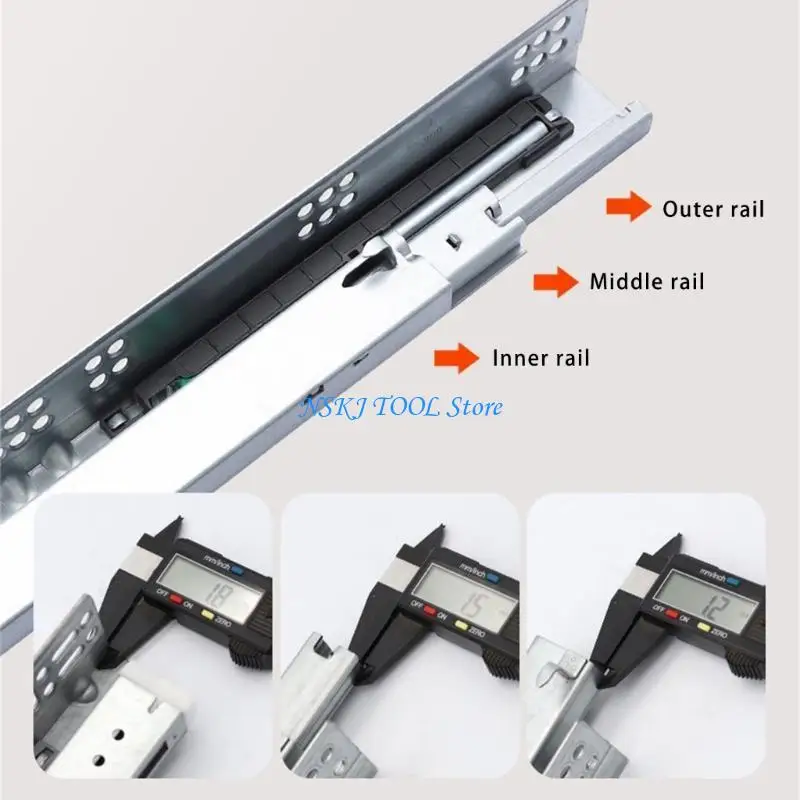 L8RC Soft Close Undermount Full Extension with Locking Devices Concealed  Bottom Mount Drawer Slides Heavy Duty Drawer Slides
