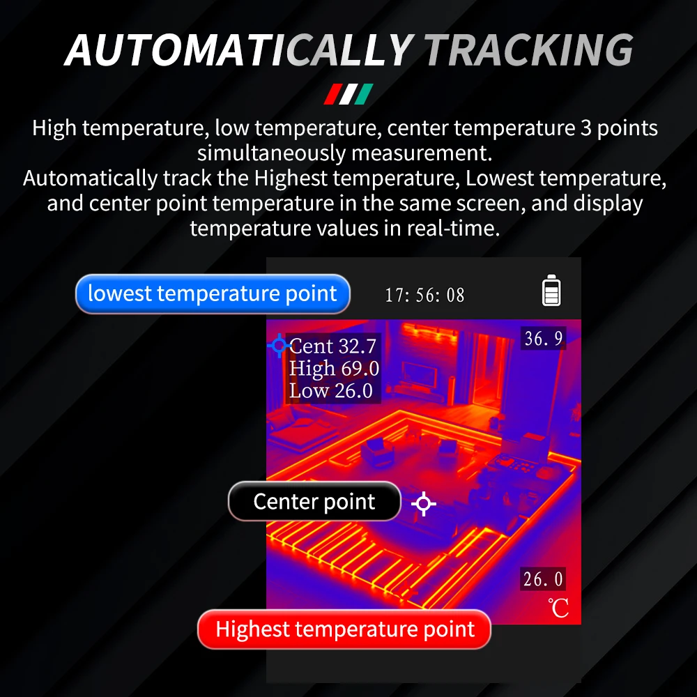 MASTFUYI FY12 Handheld Infrared Temperature Data Smart Recorder Industrial Pipeline Inspection PCB Floor Heating Inspection