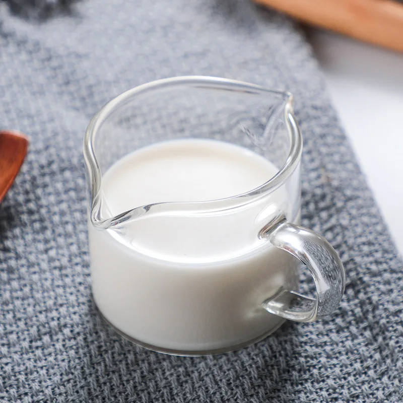 Borosilicate Glass Mini Milk Cup – Heat-Resistant, Precise Pour | Espresso/Latte Cups | Double-Spouted Sharing & Measuring Cups