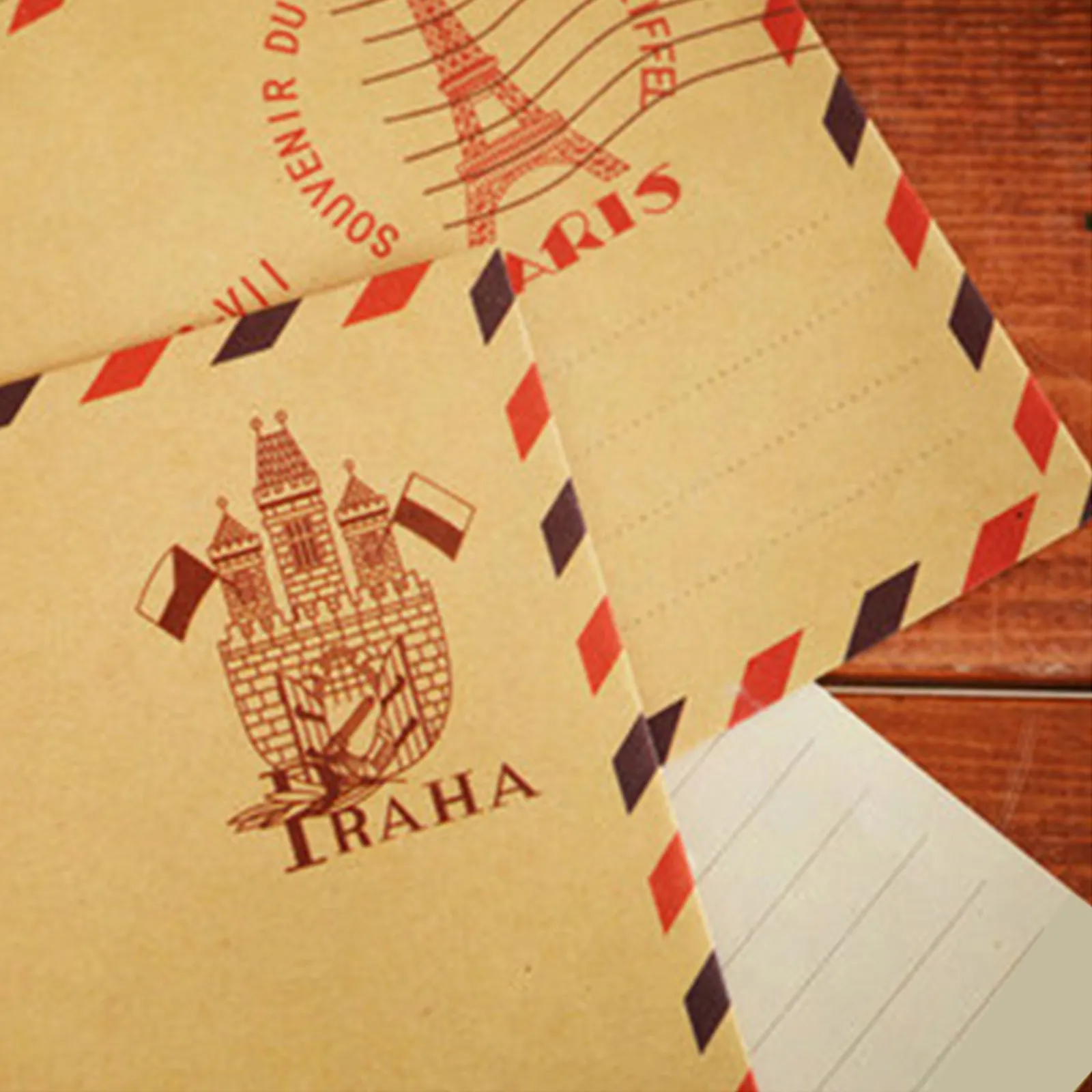 10Pcs Kraft Paper Envelopes Brown Retro Pattern Storage Envelopes for Coins Bills Gift Cards Multipurpose