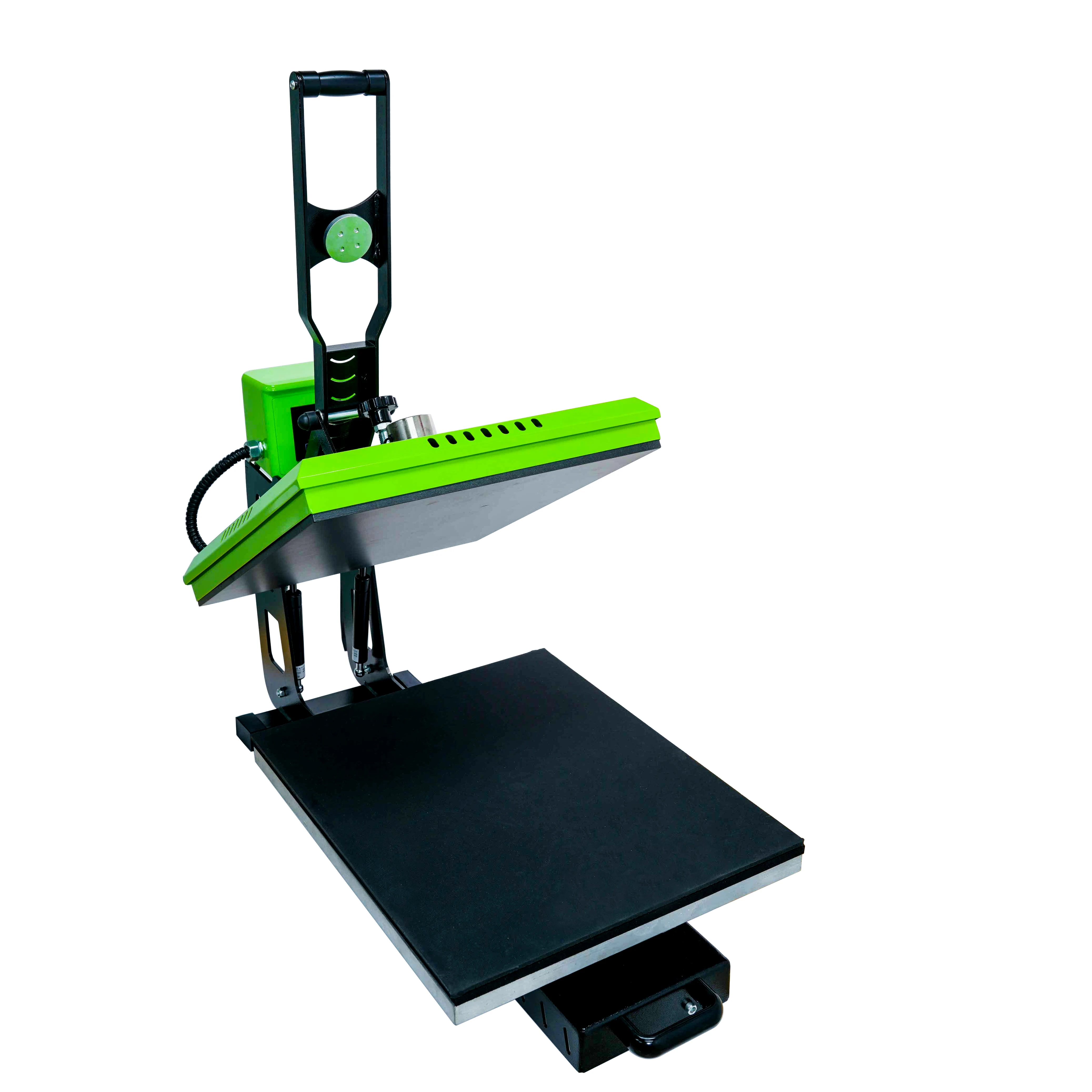 آلة طباعة تي شيرت التسامي المفتوح التلقائي 16 × 20 للبيع آلة الضغط الحراري منتج ساخن سهل التشغيل متعدد الألوان