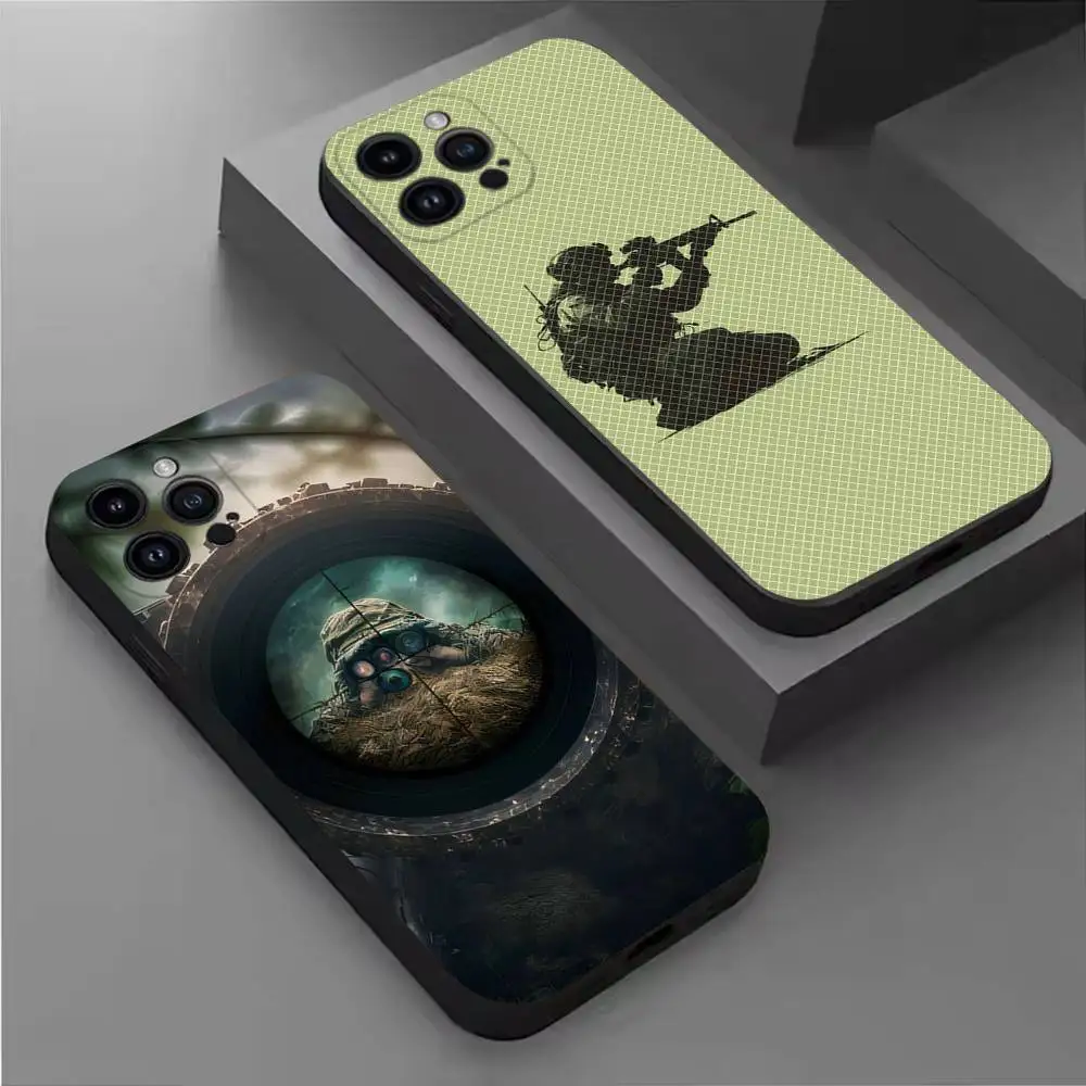 

Army S-Special Forces Phone Case For iPhone 17,16,15,14,13,12,11 Plus,Pro Max,XS,X,XR,SE,Mini,8,7,Soft Silicone Black Cover
