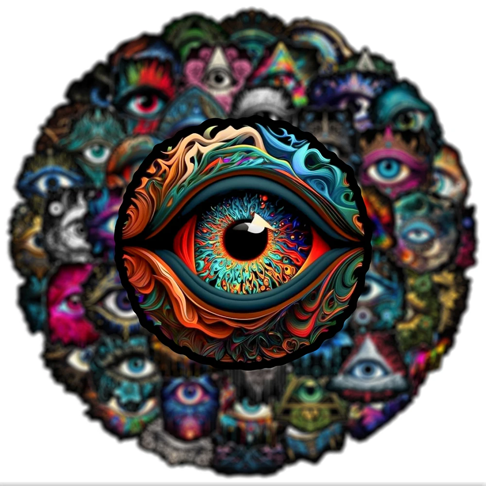 10/30/50pcs Retro Gothic God Eye Sevil Eye Stickers Horror Decals Skateboard Phone Fridge Helmet Cool Cartoon Waterproof Sticker