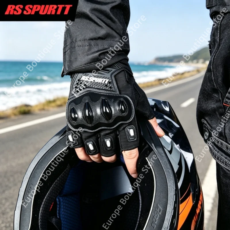 

Half Finger Motorcycle Gloves Men Women Summer Breathable Shockproof Anti Slip For Motorbike Bicycle Riding Protective