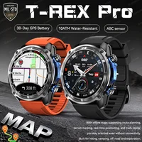 Reloj Inteligente T-REX Pro 2026, Doble Banda, AGPS, Mapa Fuera de Línea Integrado, Resistente al Agua 10ATM, Batería de 30 Días, Brújula, Reloj Militar para Hombre