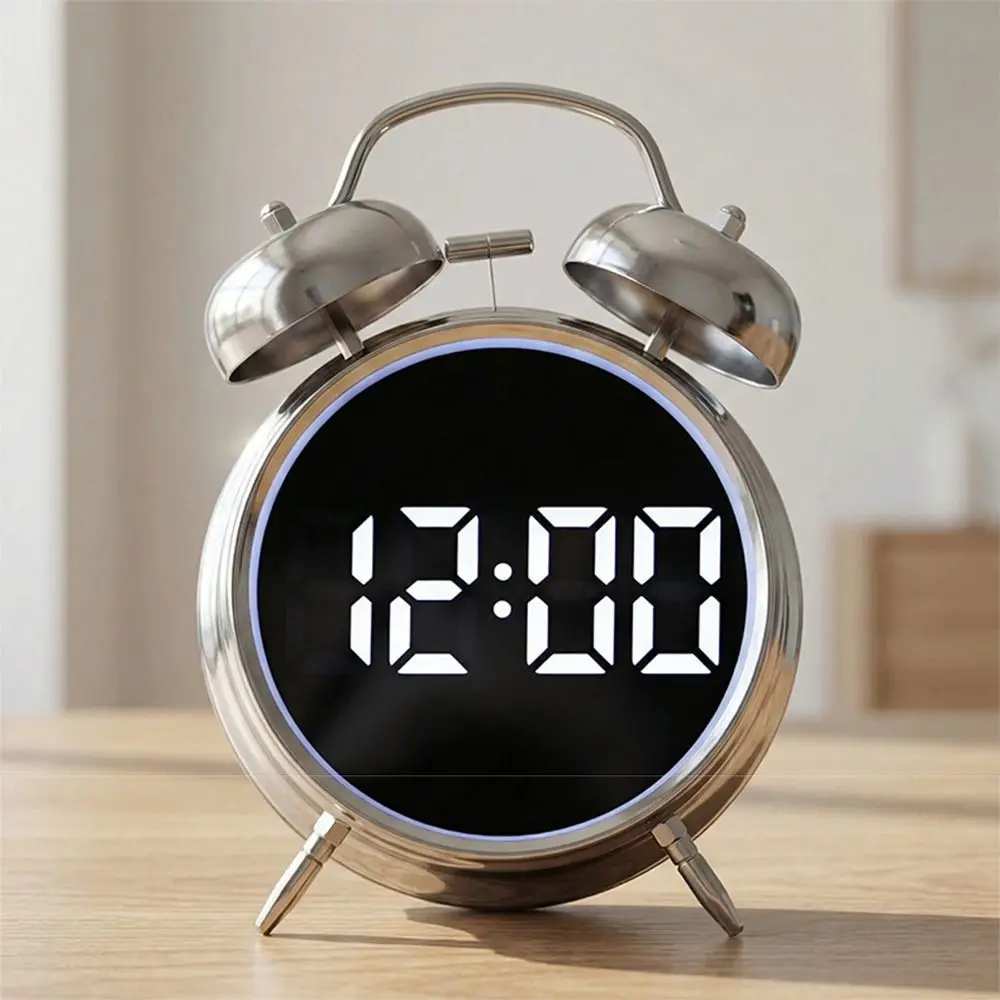 Extra Large Sound LED Electronic Clock Multifunctional Night Light Smart Alarm Clock Simple Number Display Non-Ticking