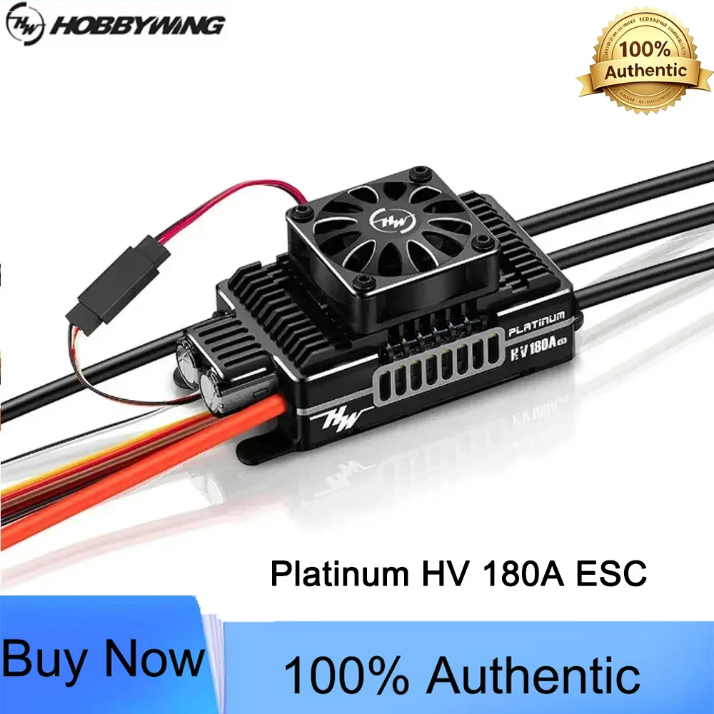 Hobbywing Platinum HV KV180A SBEC V5 Brushless ESC 6-14S 12V Switch BEC 32-Bit Processor for 550-700 Helicopter Fixed-Wing Model