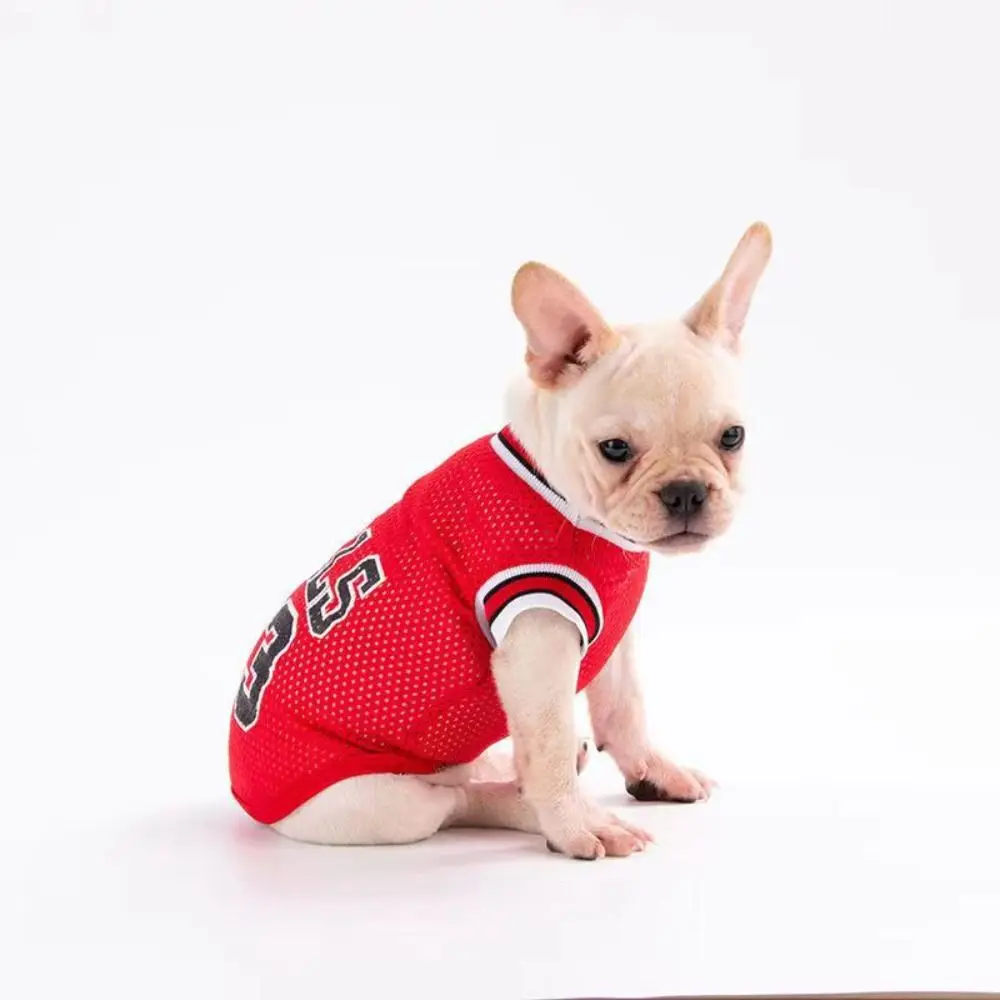 Mesh Breathable Dog Vest T-Shirt Basketball Clothes 6 Sizes Soft Pets Jersey Costume Polyester Spring Summer Pet Dog Clothes