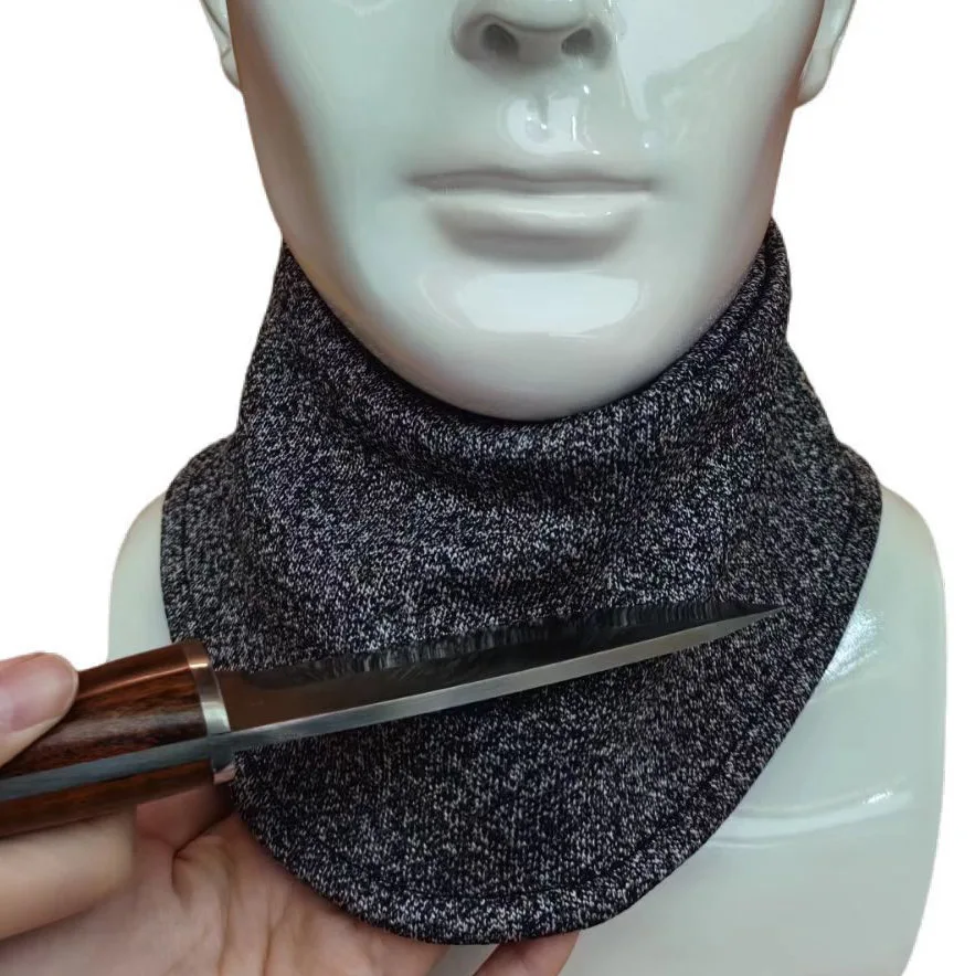Gray Velcro Short Neck Protection Double-layer Thickened Anti-cut and Anti-cut Neck Protection Security Protective Scarf