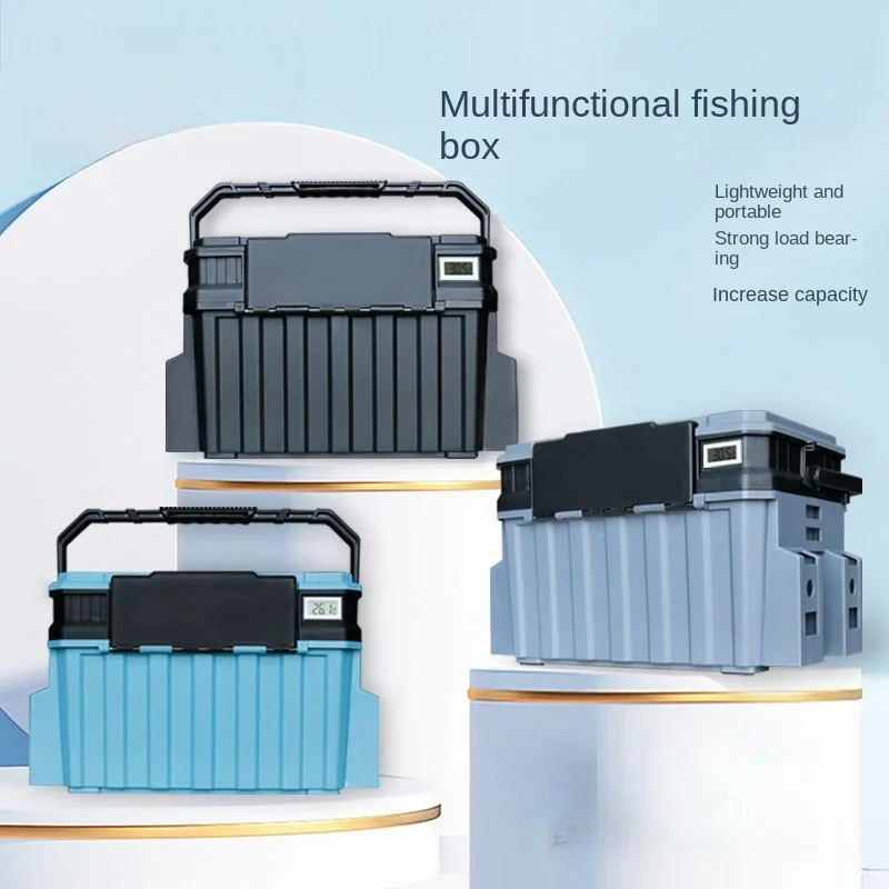 Sideny Fishing Tackle Box Double-layer Multi-function Lure Hook Storage Box Adjustable Lure Hook Fishing Baits Storage Box