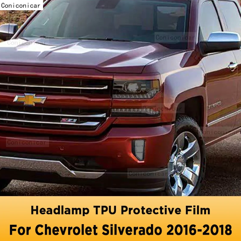 

Для Chevrolet Silverado 2016-2018 автомобильные фары оттенок дымчатая черная защитная пленка защитная прозрачная наклейка из ТПУ аксессуары