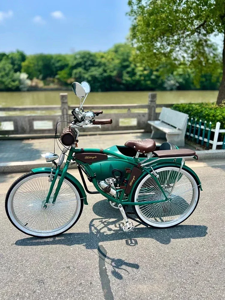 Hot Sales Three-wheeled Bicycle Art Park Showcase: Side Bucket Tow Bike, Dense Spokes, High-end Side Three-wheeled Custom