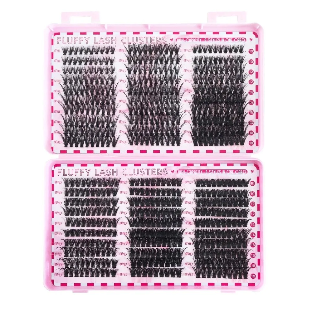 Curvature D Dense Grafted False Eyelashes Mixed Length 10-18MM Thick Grafting Fake Eyelashes Large Capacity Makeup