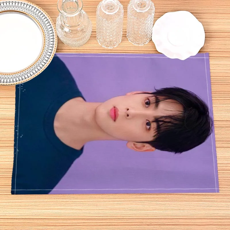 KPOP Cha Eun Woo Mat Printed Kitchen Tableware Cup Bottle Placemat For Dinner Table Pad Accessories 0414