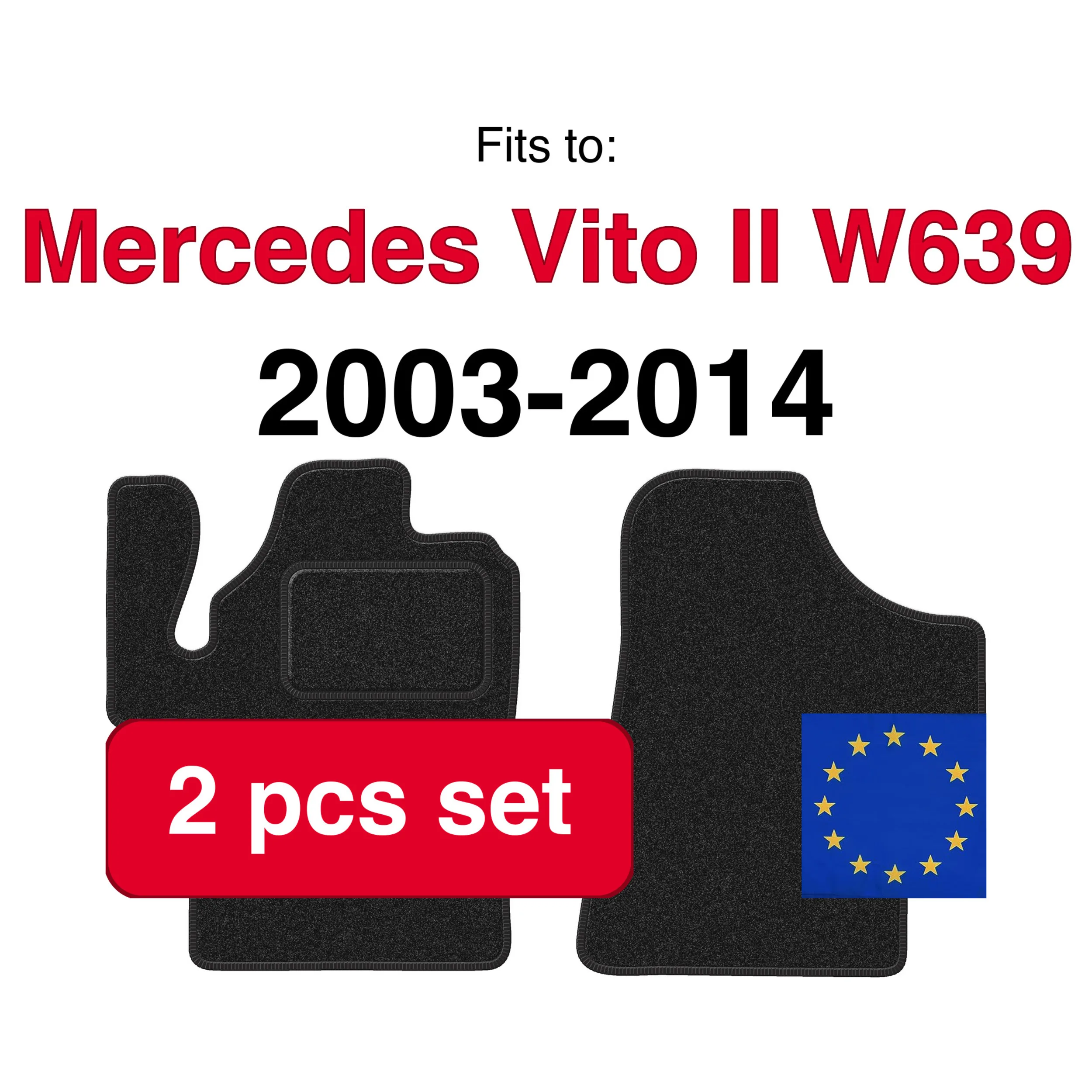 Image of ANTHRA Velours-Automatten für Mercedes Viano W639 Van (2003-2014) - Anthrazit (2 Stück) passgenaues Automattenset