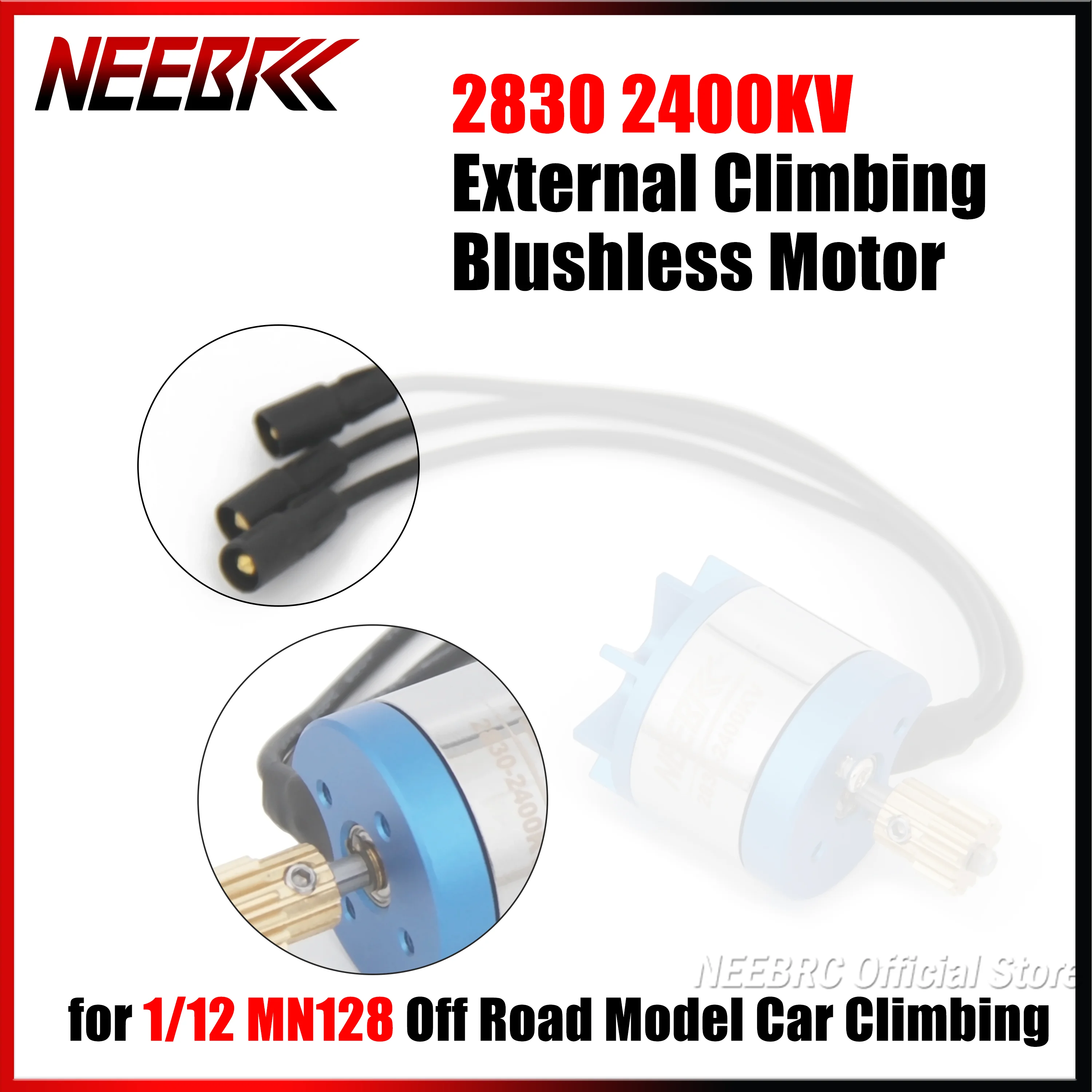 

NEEBRC 2830 2400KV Outrunner Climbing Brushless Motor with 14T Gear for 1/12 RC Car MN128 Off Road Model Crawler Vehicle Parts