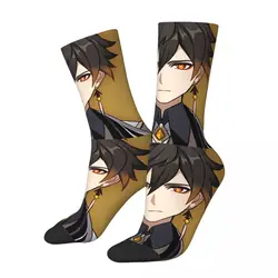 Zhongli Zhong Li Genshin Impact Childe Tartaglia Face Meme Socks Male Mens Women Summer Stockings Polyester