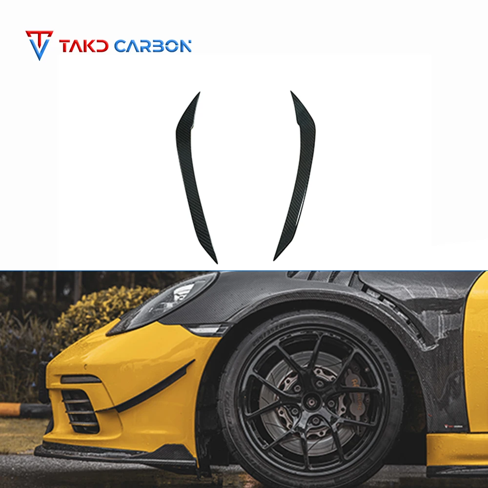 

718 Wholesale Dry Carbon Fiber Front Bumper Canards Takd Style for Porsches 718 2016-2023