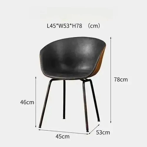 Dining Chair for Kitchen Industrial Soft Wrapped Luxury Leather Chair Modern Home