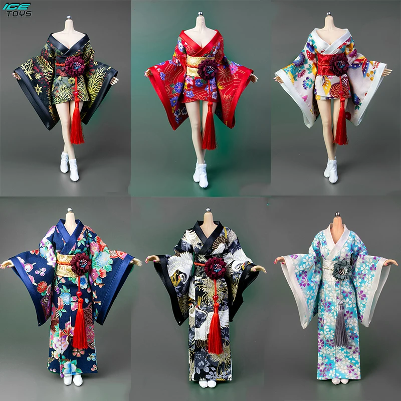 

IC1004 1/6 Scale Collectible Figure Beauty Sexy Kimono Printed Flower Geisha Gown For 12" Female Soldier Action Figure Body