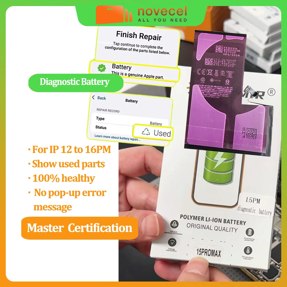 Vormir 2pcs For iPhone 12 13 14 15 Diagnostic Battery Standard Capacity 0 Cycle Durable No Pop Up 100% Heath Stable On IOS 26.4