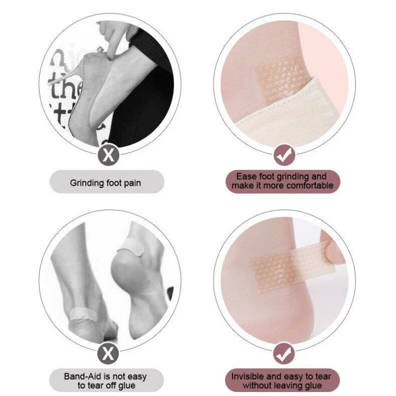 Anti-Pain Heel Stickers Silicone Gel Foot Protector Biomimetic Invisible Heel Inserts Pain Relief Heel Pads Foot Care Products