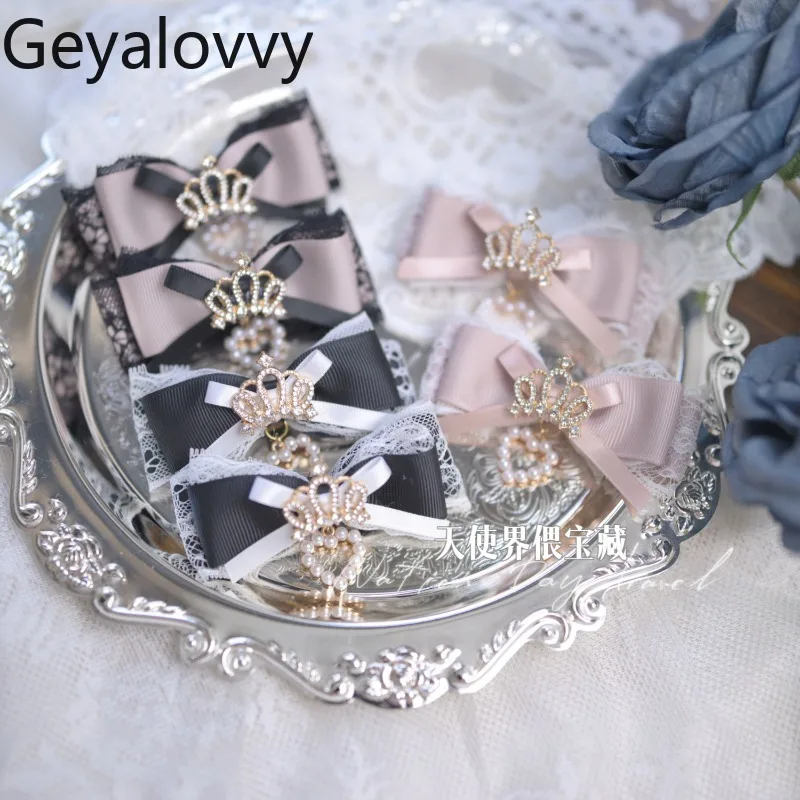 

Изысканная кружевная заколка для волос в японском стиле с бантом, массовое производство, темная Лолита, милая кавайная универсальная заколка для волос, аксессуар для волос для девочек