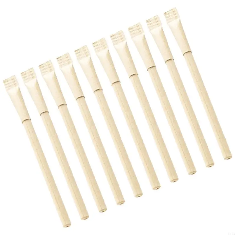 62KA 10PCS Paper Point Pens ، كتابة سلسة ، تجفيف سريع للتجفيف القابل لإعادة التدوير قلم حبر أنبوب الورق للطلاب للطلاب