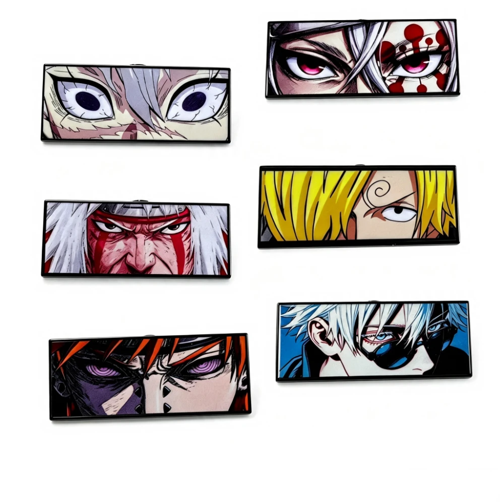 6pcs Anime‑Style Eye Graphic Metal Lapel Pins Set Halloween 11.11 Gift Enamel Brooch for Backpack Clothes Decor