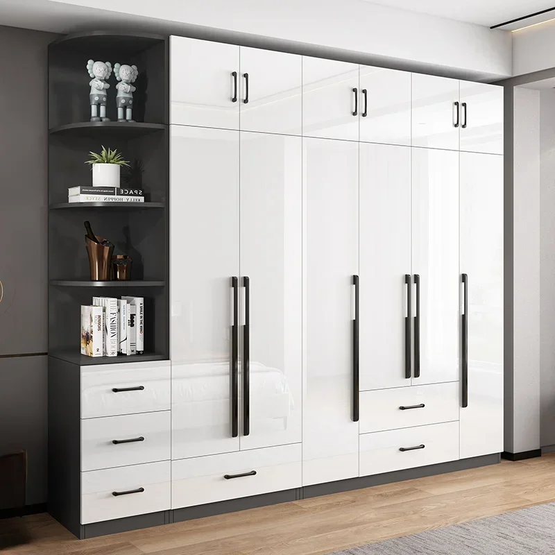 Armario con tiradores de madera para ropa de niños y niñas, cajones de almacenamiento para dormitorio y apartamento, ropero, armarios armables