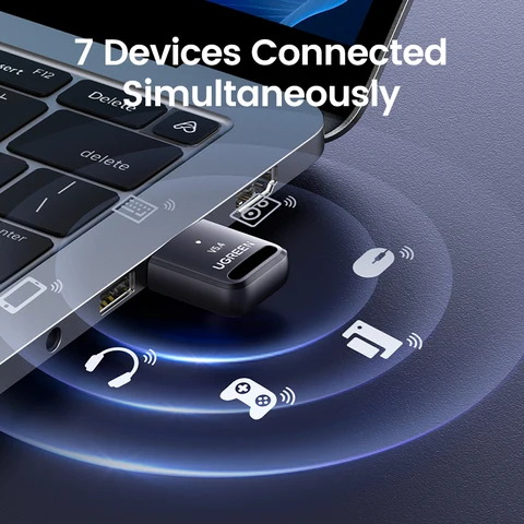 UGREEN USB Bluetooth адаптер 5.0, поддержка передачи данных до 20 м — пример использования