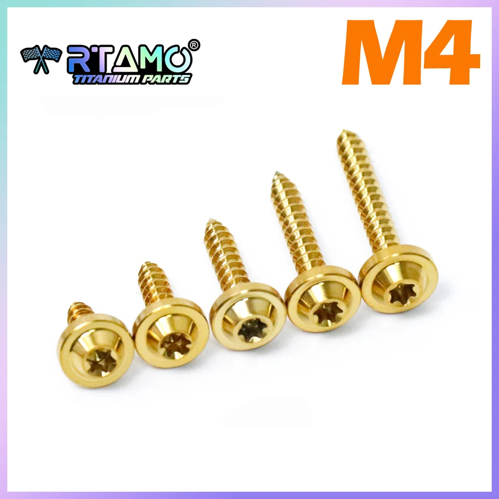 RTAMO M4X8/12/15/20/25/30/40 Titanium Self-tapping Bolts Screw for Yamaha Xmax 300 Vespa Sprint 150 Forza 350 （1PC)