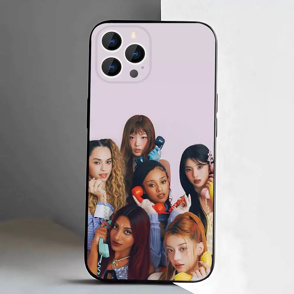 K-KATSEYES Music Group Phone Case For iPhone 17,16,15,14,13,12,11,Pro,XS,Max,XR,Plus,E,SE4,Mini Black Soft Cover