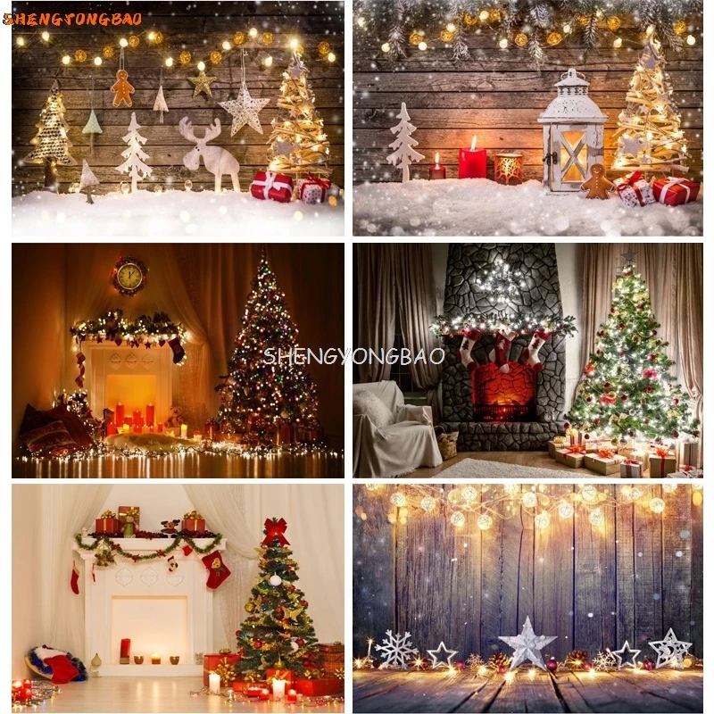 

SHENGYONGBAO Digital Christmas Day Photography Backdrops Prop Christmas Tree Festival Photo Studio Background XT20924SD-13