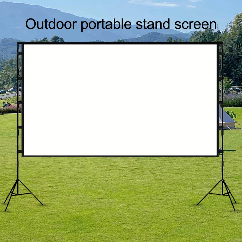 

100 inch projection screen with double triangular brackets. Installation and disassembly are both simple. Portable.