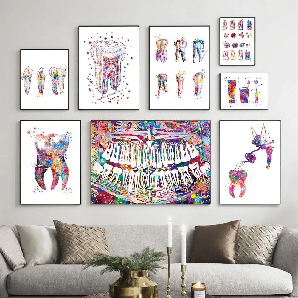Toile d'anatomie d'implant dentaire, décor de bureau de dentiste, affiche éducative médicale, Art mural de clinique, peinture d'art dentaire pour Hospi