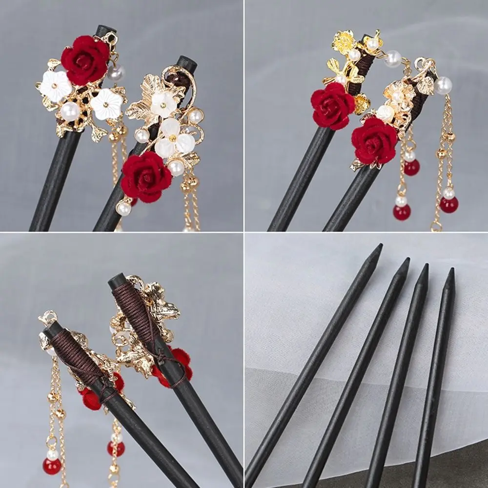 Cheongsam Hairstyle Design Tool Wood Wooden Hairpin Ancient Style Hairpin Chinese Style Headwear Hanfu Hair Sticks