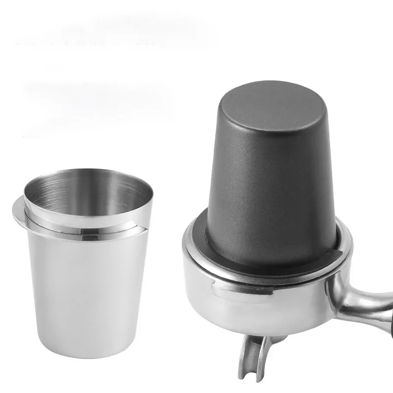 51/53/58mm Coffee Powder Cup Stainless Steel Coffee Measuring Cup Coffee Machine Powder Cup Smell Cup Universal Powder Receiver