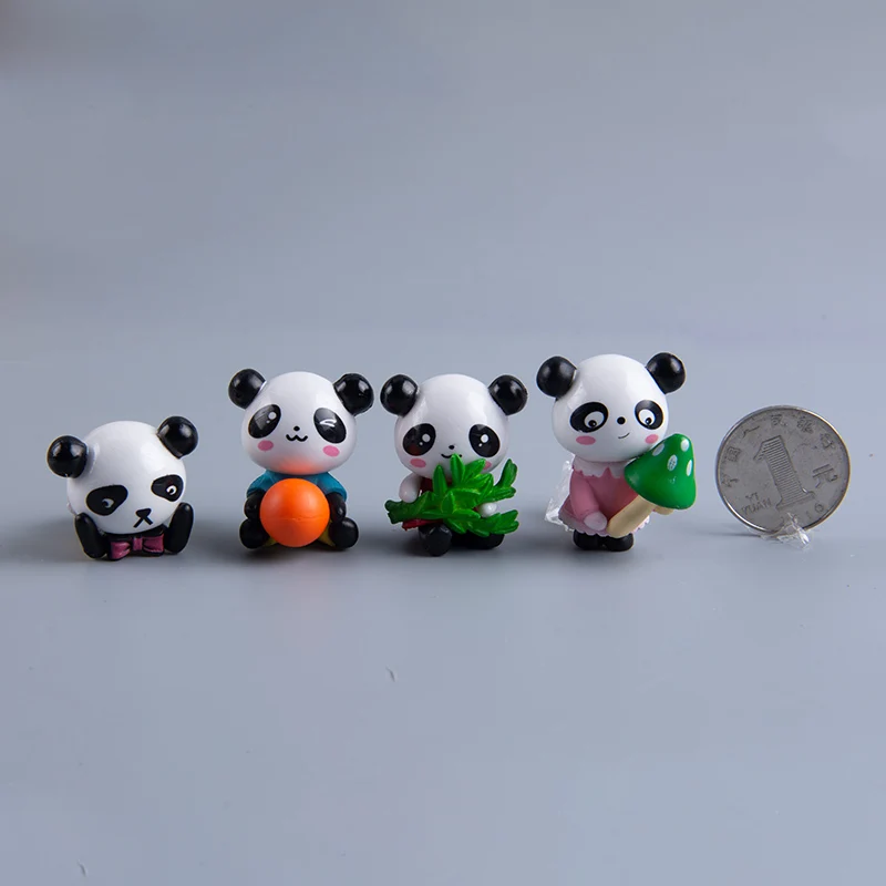 5pcs Miniature Resin Zoo Animal Figurines Set - Rabbit Panda Owl Dolphin Frog - Outdoor Scenery Dolls Dog Puppy Craft Toy Gift