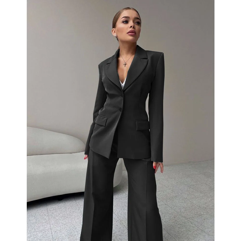 Women\'s Suit 2 Pieces Elegant Pants Suit Casual Fashion New Two-piece Suit Autumn Suit Pants Trousers Two-piece Suit Work Wear