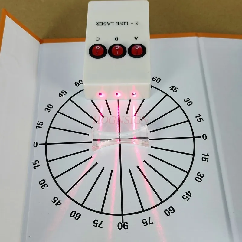 Imagem -02 - Experiência Óptica Experiência Óptica Caixa: Refração Lei de Três Linha Paralela Fonte de Luz Laser
