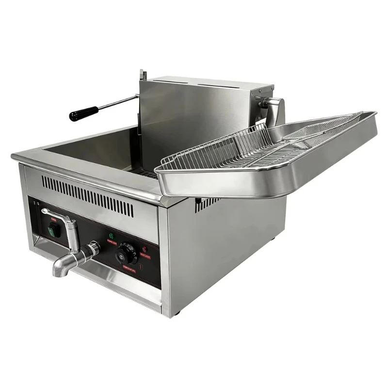 

Электрическая фритюрница для курицы из нержавеющей стали, 17 л + 17 л, коммерческая фритюрница для картофеля фри, картофельных чипсов