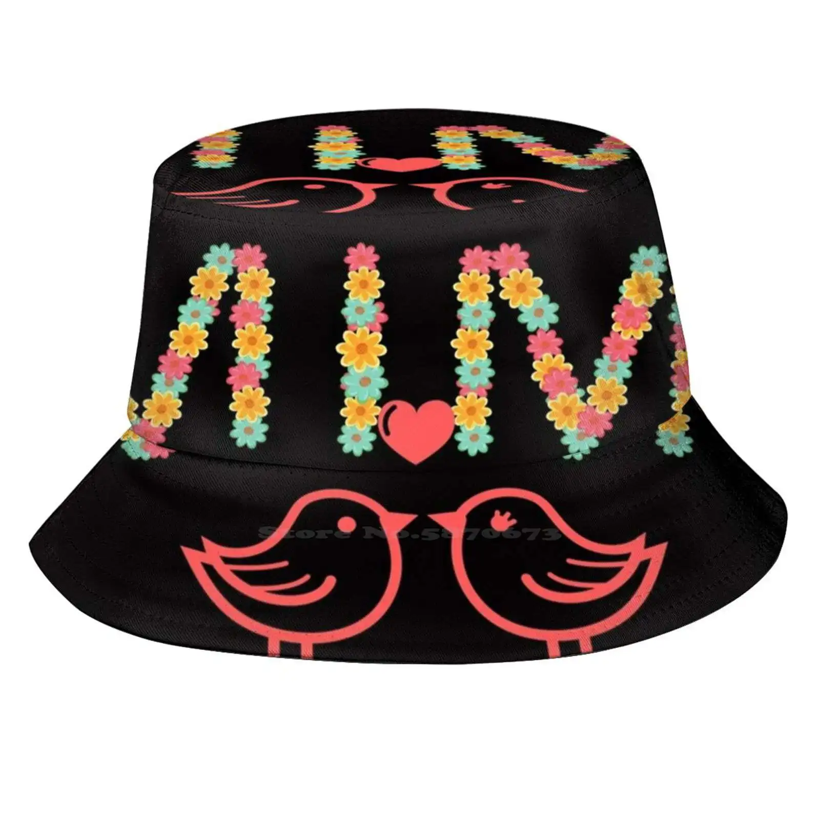 Mimi Korean Caps Funny Beach Bucket Hats Mimi Lovers Grandma Family Floers Plants Funny Unique Beautiful Nature Multicolored I