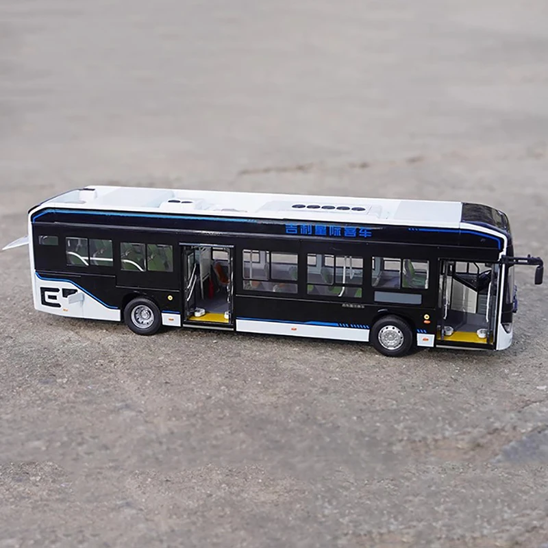 Oryginał dla modelu autobusu Geely Star 1:43 C12E czysty elektryczny 12-metrowy model autobusu miejskiego