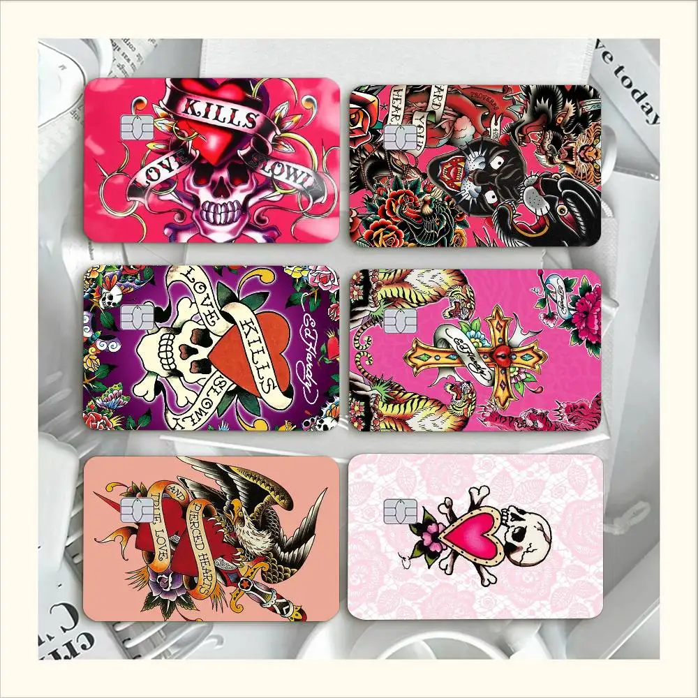 Papel pintado rosa ED Hardy, película impermeable, pegatinas para tarjetas de crédito, tarjetas de débito, tarjetas bancarias, tarjetas de autobús