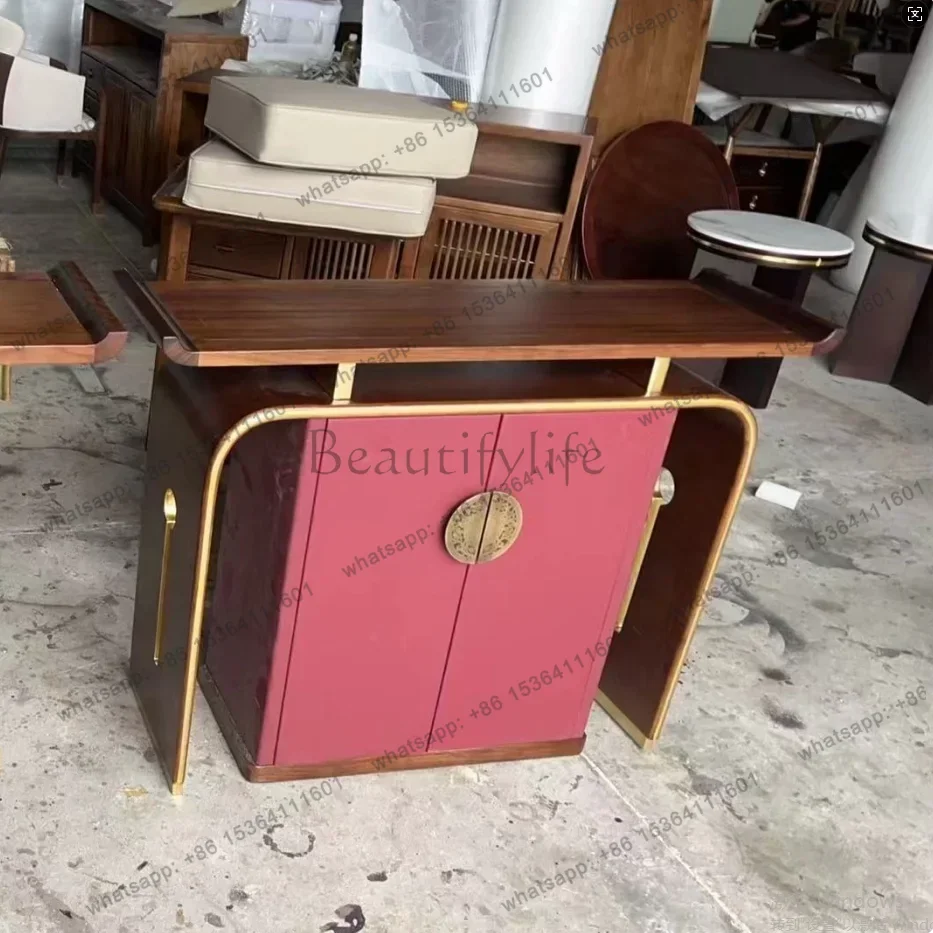 PG     buddha statue offering table black walnut entrance cabinet curved classyfor home solid wood entrance entrance