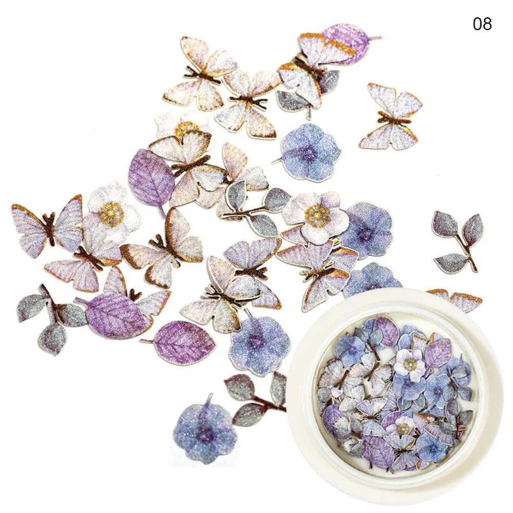 

Butterfly Bee Sequins for Nails Art Decoration Mixed Rose Flower Leaf DIY Nail Art Paillettes Jewelry Manicure Accessory