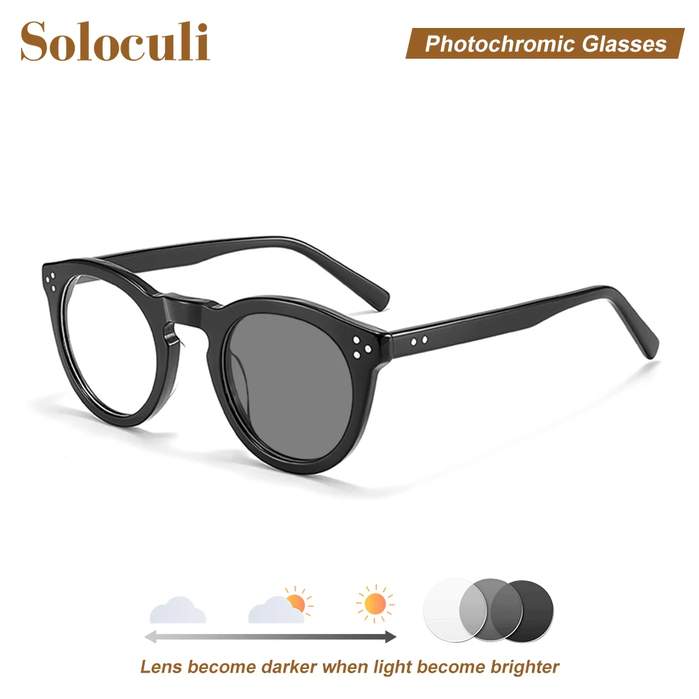 

SOLOCULI New Retro round Eyeglasses Frame Unisex Computer Anti Blue Light Optical Vintage Designer Luxury Optical Glasses Frame