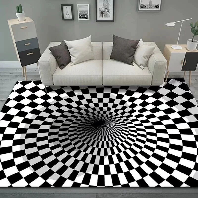 

Living Room Carpet Creative 3D Visual Vortex Trap Mat Bedroom Dirt Resistant Wear-resistant Anti Slip Rug Home Decoration